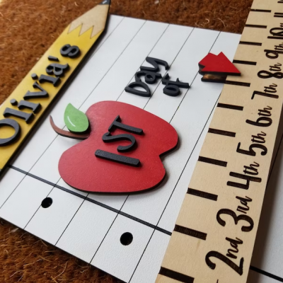 Personalized First/100th/Last Day of School Interchangeable Back to School Sign Prop For Kids Gift Ideas