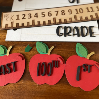 Personalized First/100th/Last Day of School Interchangeable Back to School Sign Prop For Kids Gift Ideas