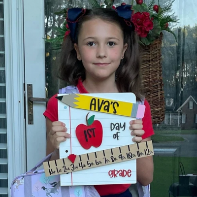 Personalized First/100th/Last Day of School Interchangeable Back to School Sign Prop For Kids Gift Ideas