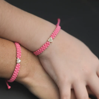 First Day of Kindergarten School Bracelet Matching Bracelets Heart Bracelets