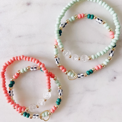 First Day of School Bracelet Matching Bracelets Heart Bracelets